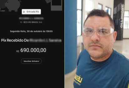 O empresário Lealdo dos Santos Souza, de 38 anos, morador de Santos, litoral de São Paulo, recebeu um PIX de R$ 690 mil por engano. Ao reparar a confusão e achar que era um golpe, ele fez questão de devolver a quantia em um ato de honestidade. -  (crédito: Arquivo Pessoal/Lealdo dos Santos)