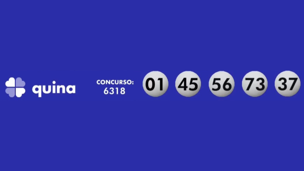 Resultado da Quina 6318 hoje (16/12/2023); prêmio de R$ 14,1 milhões