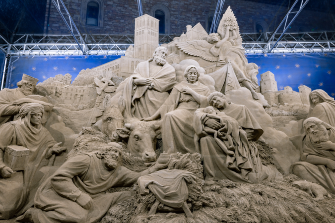 Presépio de areia realizado em Assis em 2023 - (crédito: Basílica de São Francisco / Divulgação) Presépio de areia realizado em Assis em 2023 - (crédito: Basílica de São Francisco / Divulgação)