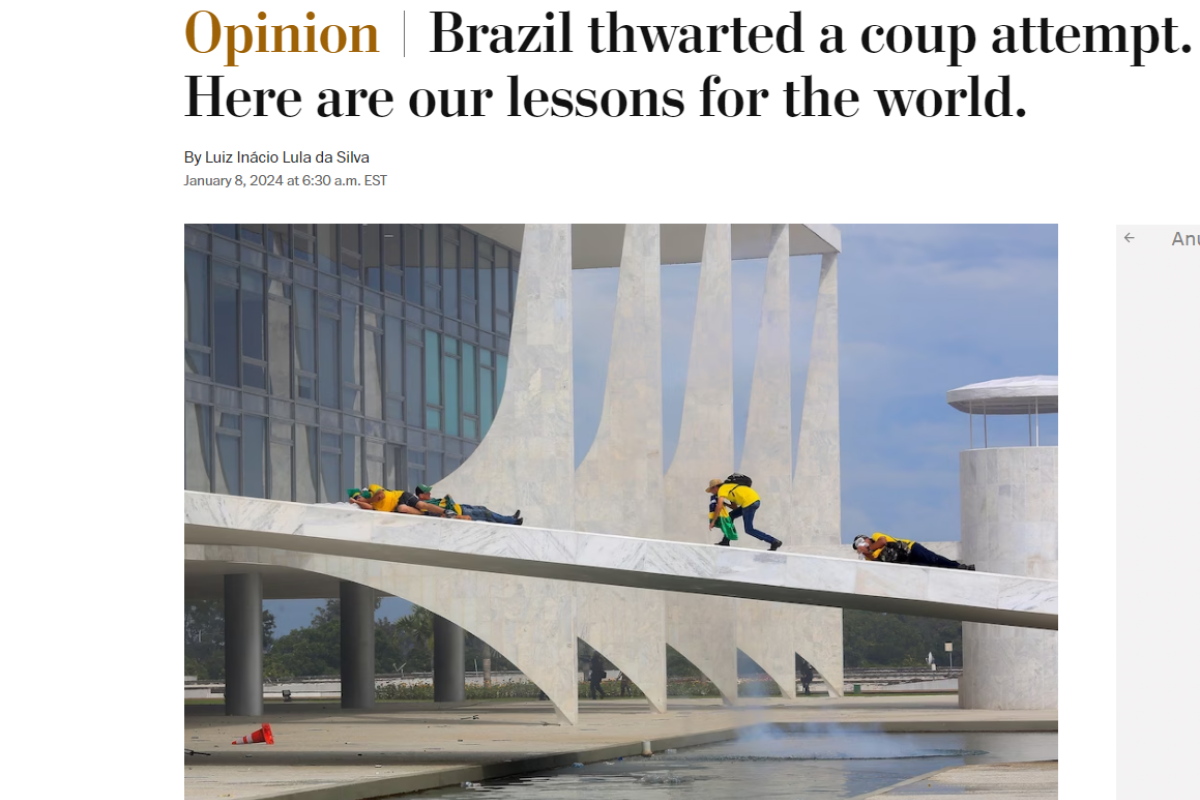 Trecho do artigo escrito pelo presidente Lula no jornal americano Washington Post