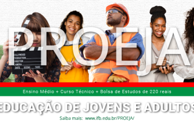 Inscrições abertas para o Proeja - Programa de Curso Técnico junto com o Ensino Médio para Jovens e Adultos - (crédito: Divulgação IFB) Inscrições abertas para o Proeja - Programa de Curso Técnico junto com o Ensino Médio para Jovens e Adultos - (crédito: Divulgação IFB)