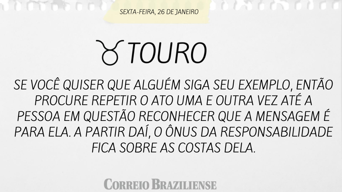 TOURO | 26 DE JANEIRO