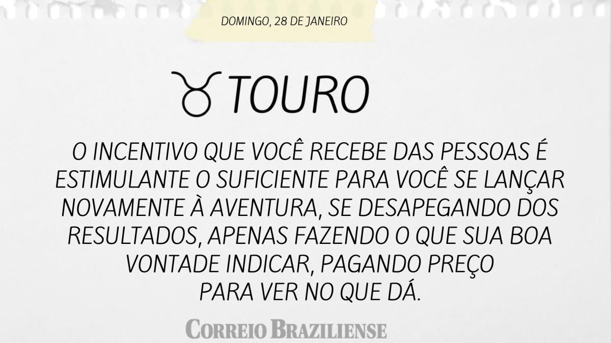 TOURO  | 28 DE JANEIRO