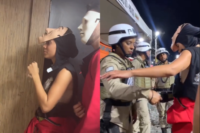 Anitta se disfarça de 'La casa de Papel' para curtir carnaval entre foliões em Salvador -  (crédito: Reprodução/Tiktok)