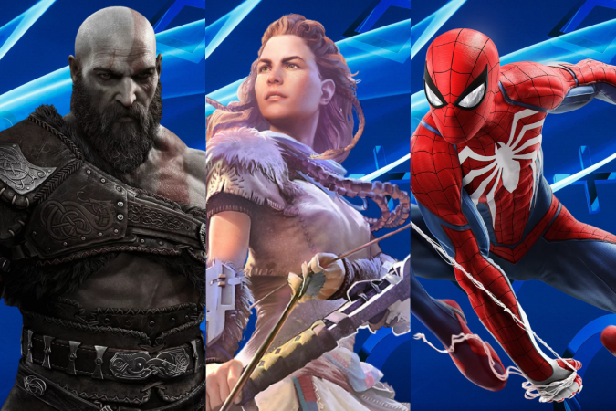 God of War, Horizon e Marvel's Spider-Man não vão receber nenhum conteúdo em 2024. -  (crédito: Reprodução/Sony PlayStation)