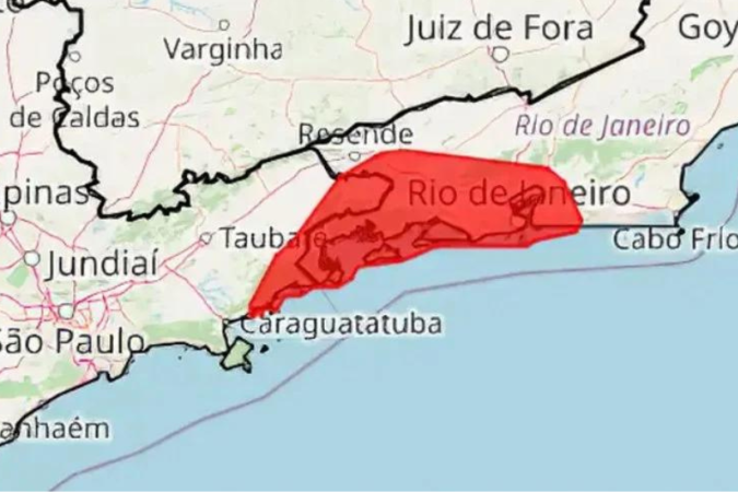 Ciclone subtropical deixa RJ e SP em alerta -  (crédito: Reprodução/Inmet)