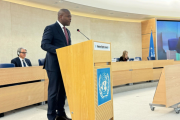 Ministro dos Direitos Humanos e da Cidadania discursa na tribuna do Segmento de Alto Nível da 55ª Sessão do Conselho de Direitos Humanos da ONU -  (crédito: Ruy Conde/MDHC)