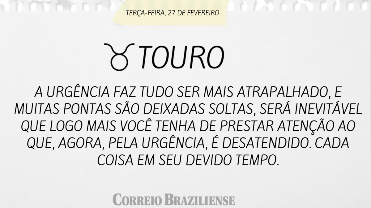 Touro | 27 de fevereiro