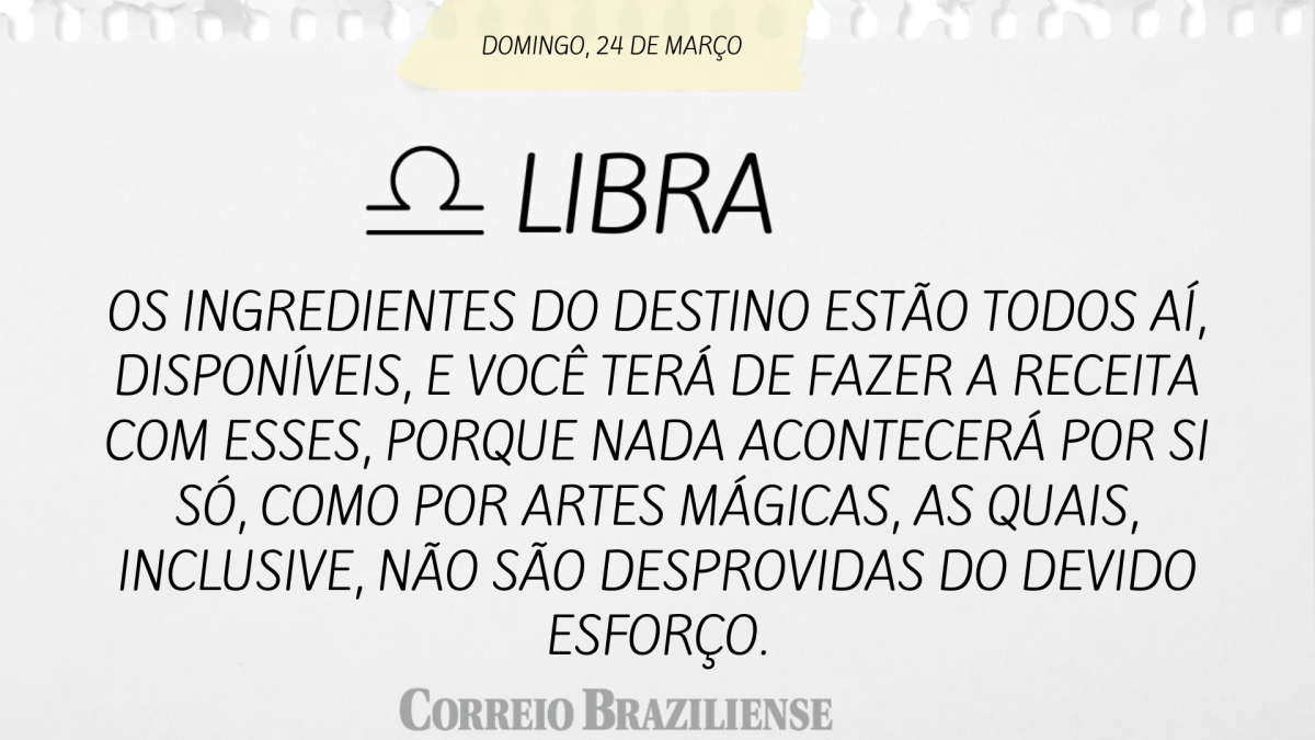 Os ingredientes do destino estão todos aí, disponíveis, e você terá de fazer a receita com esses, porque nada acontecerá por si só, como por artes mágicas, as quais, inclusive, não são desprovidas do devido esforço.