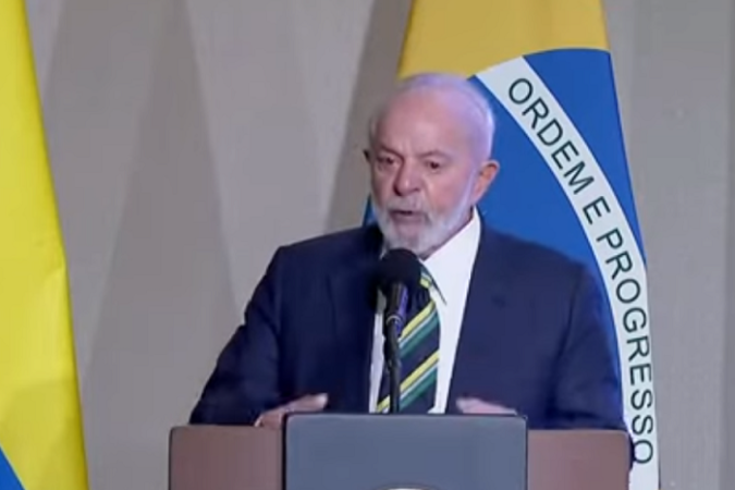 Lula durante o Fórum Empresarial Brasil-Colômbia em Bogotá -  (crédito: Reprodução / Youtube)