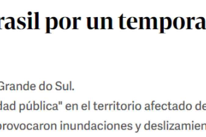 Manchete do jornal Clarín