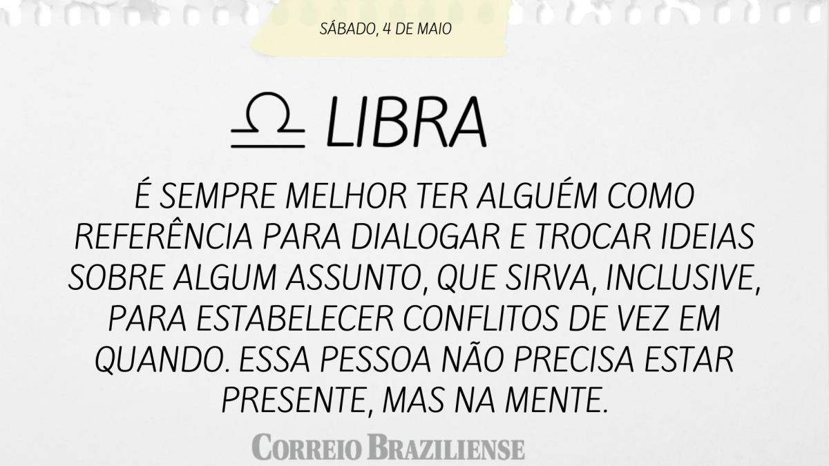 Libra | 4 de maio