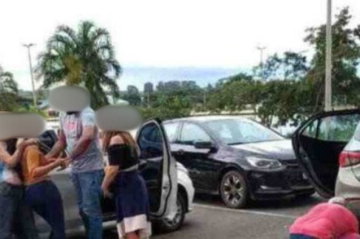 O casal foi perseguido nas proximidades do Lago de Brazlândia, onde os ex-policiais espancaram o atual namorado da moça. A Polícia Militar foi acionada e interveio  -  (crédito: Divulgação Polícia Civil )