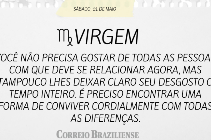 VIRGEM (nascimento entre 23/8 a 22/9)