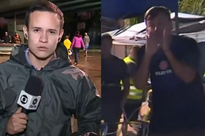 Repórter da TV Globo é hostilizado no RS - (crédito: Reprodução) Repórter da TV Globo é hostilizado no RS - (crédito: Reprodução)