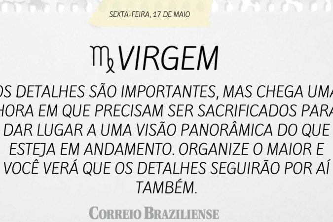 VIRGEM (nascimento entre 23/8 a 22/9)