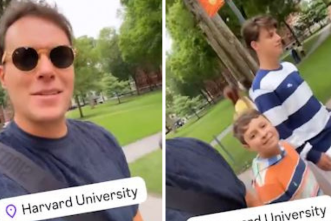 André Valadão passeou com os filhos na Universidade de Harvard -  (crédito: Reprodução / Instagram)