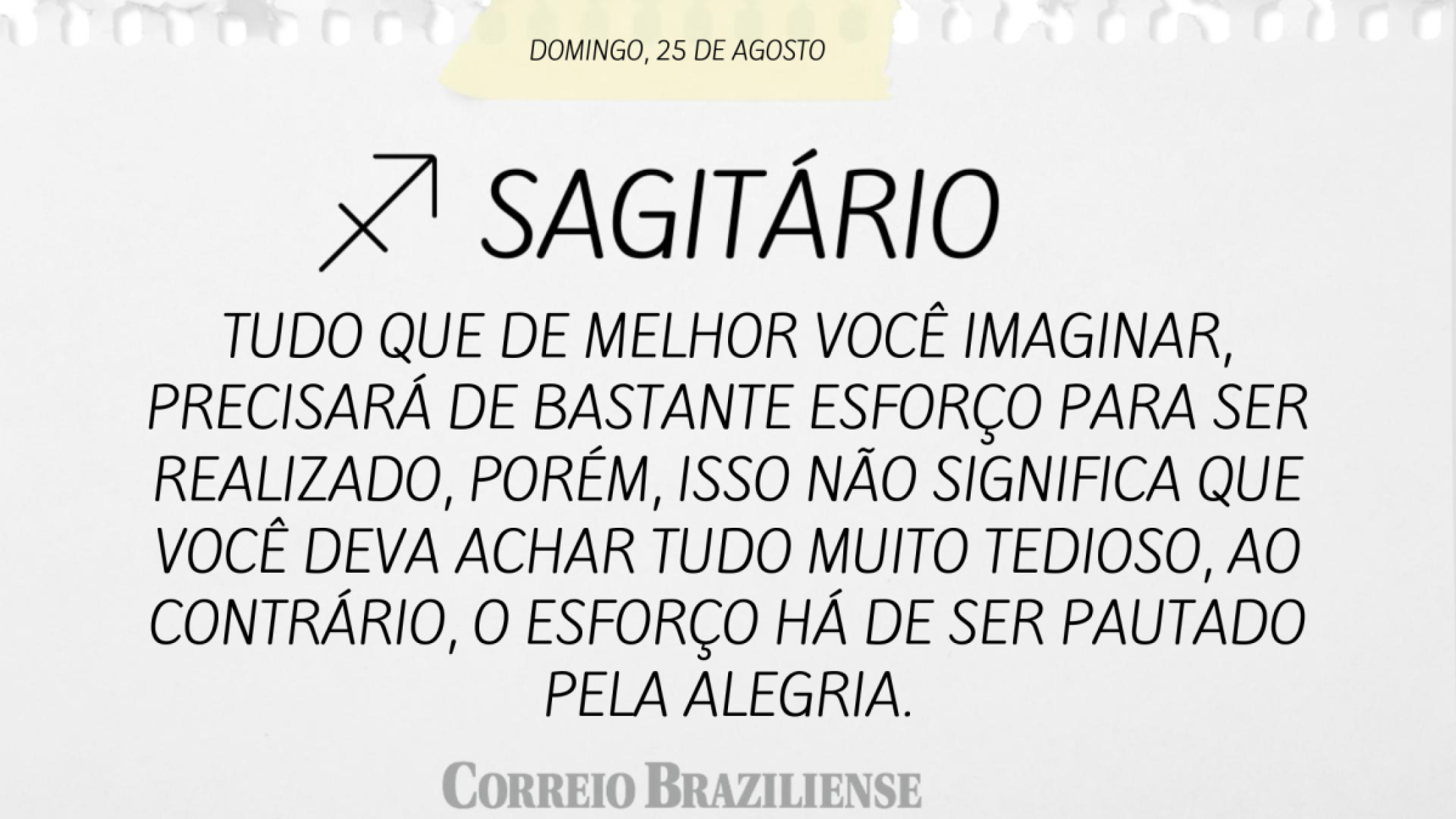 SAGITÁRIO (nascidos entre 22/11 e 21/12) 