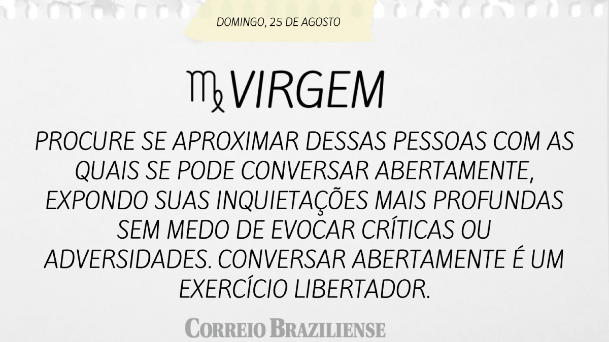 VIRGEM (nascidos entre 23/08 e 22/09) 