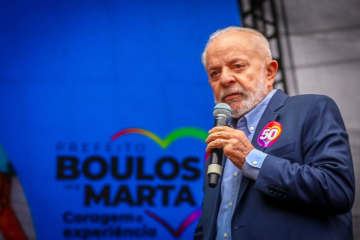 Lula participa de comício de Boulos em SP -  (crédito: Divulgação/PT-SP)