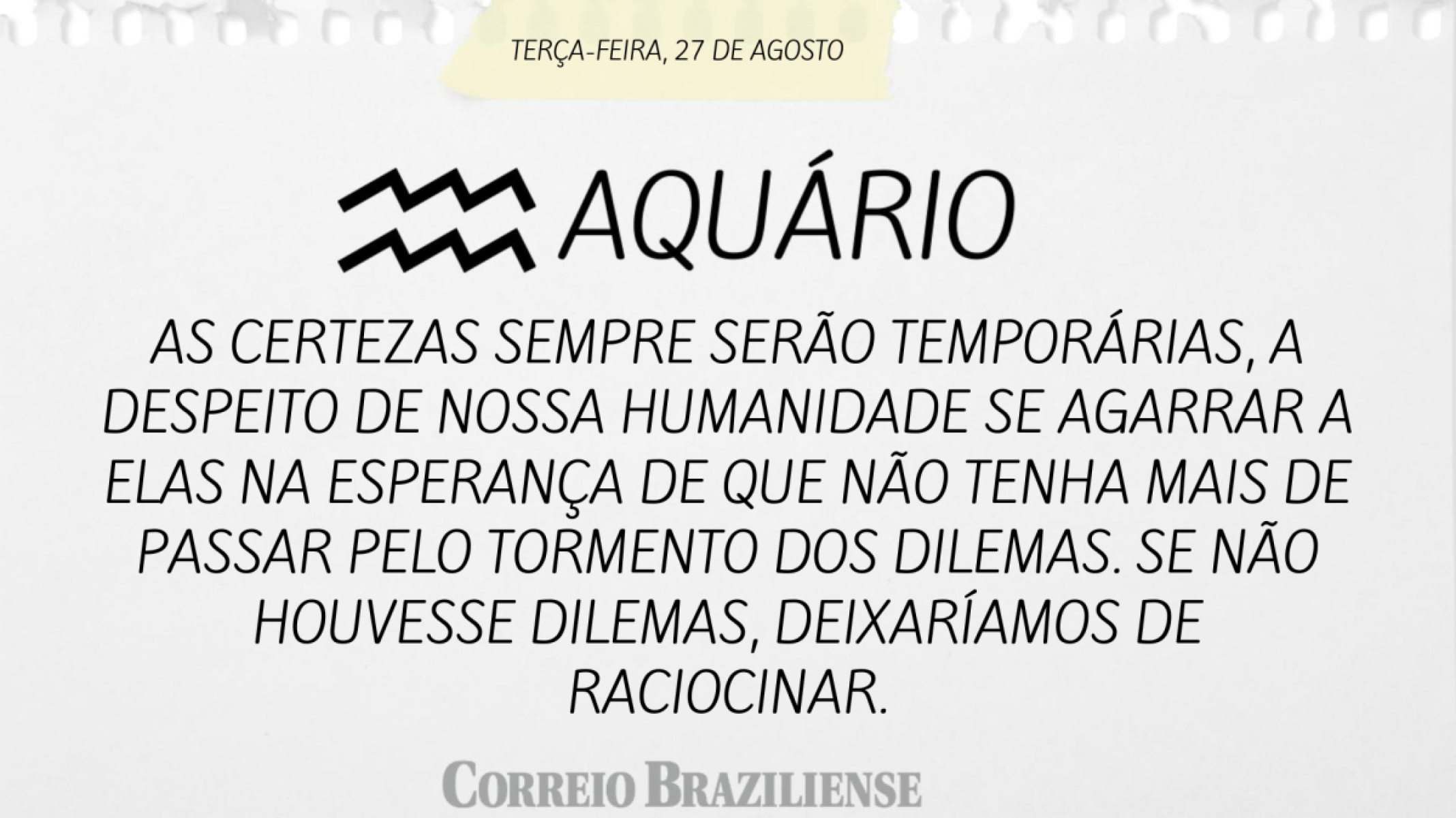 AQUÁRIO (nascimento entre 21/1 a 19/2) 