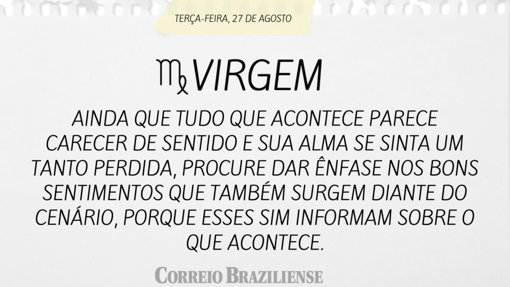 VIRGEM (nascimento entre 23/8 a 22/9) 