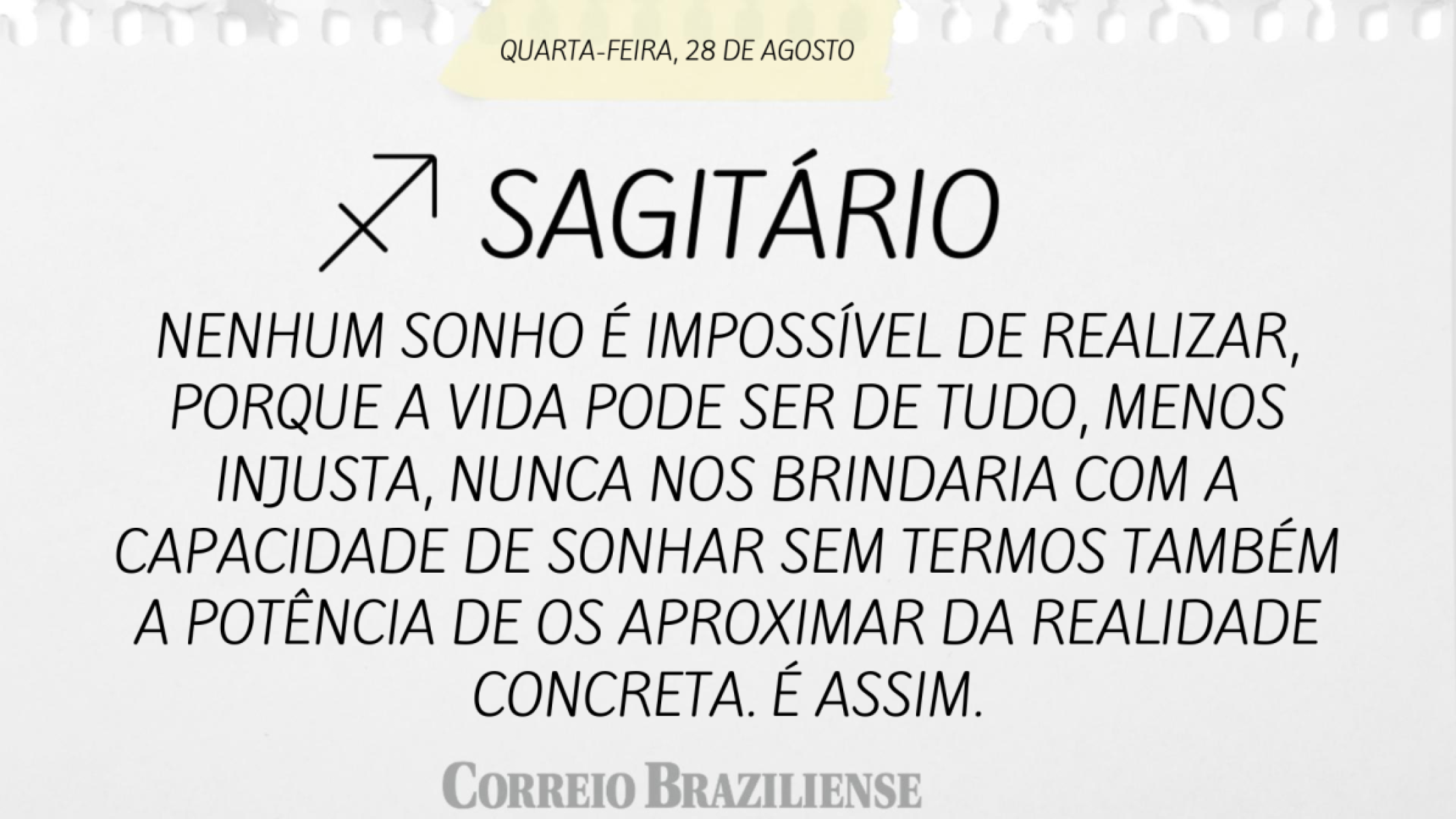 SAGITÁRIO (nascimento entre 22/11 a 21/12)  