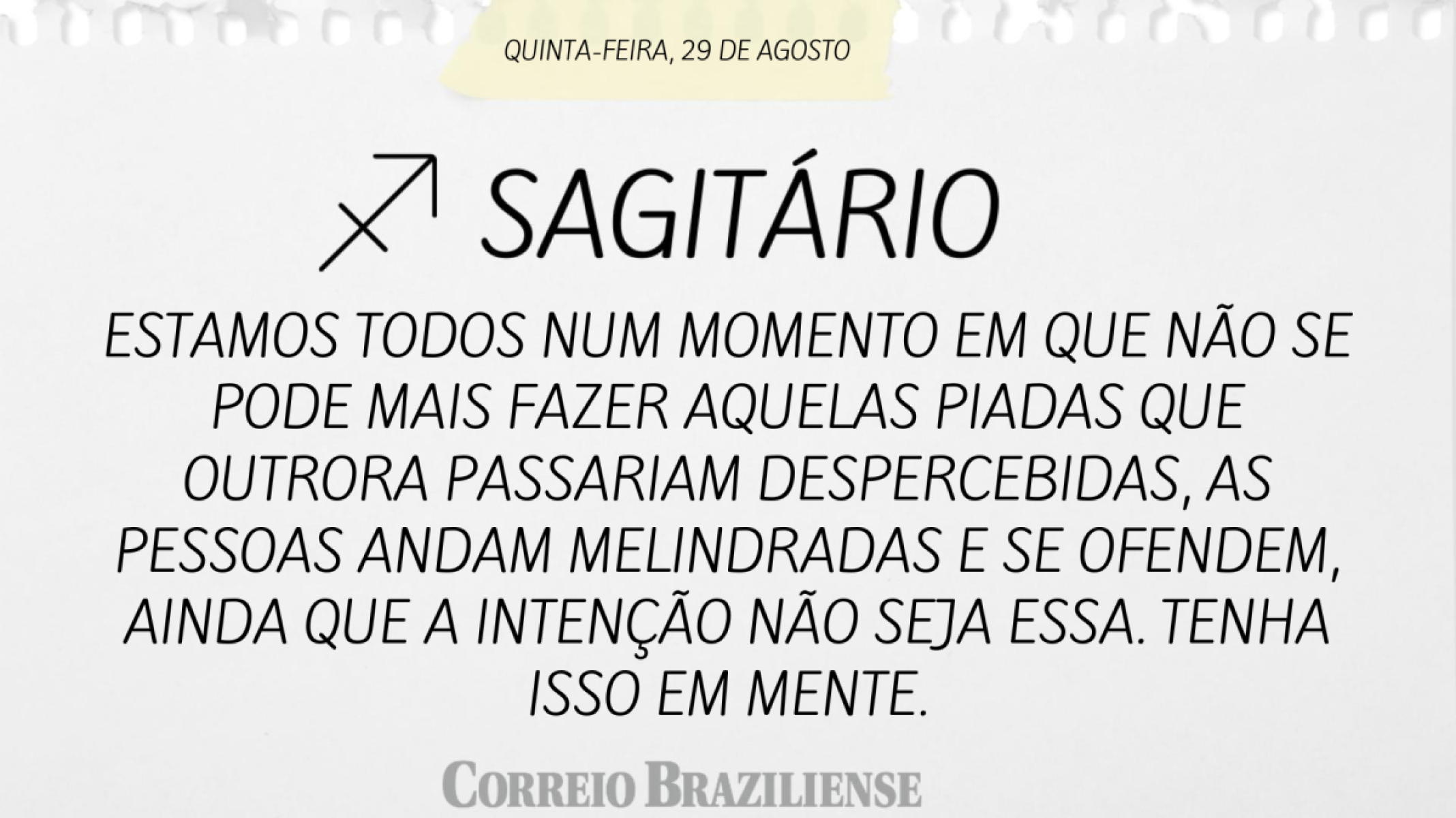 SAGITÁRIO (nascimento entre 22/11 a 21/12)  