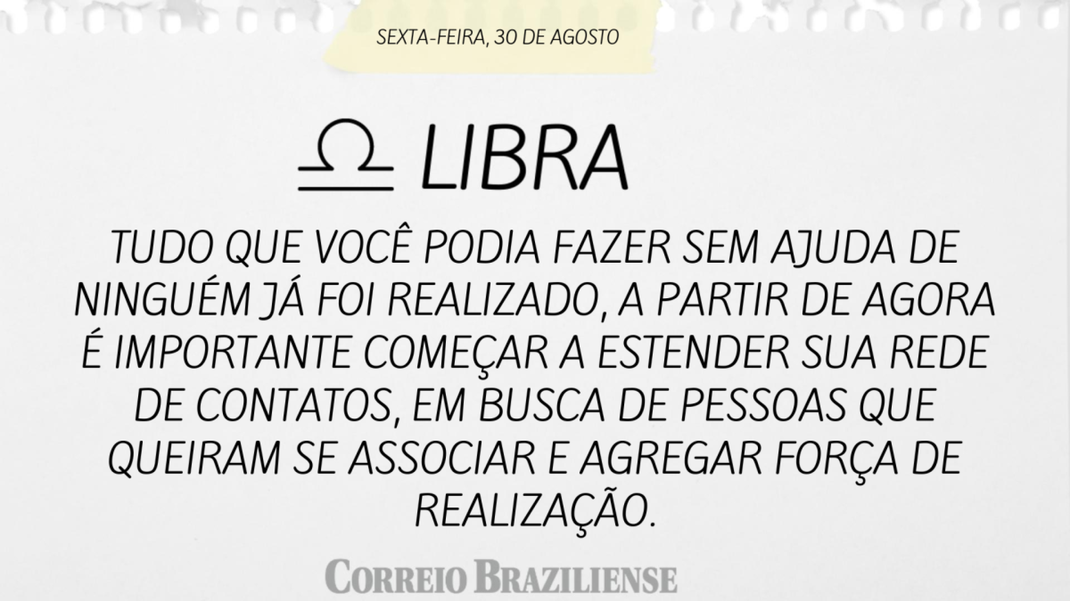 LIBRA (nascimento entre 23/9 a 22/10)  