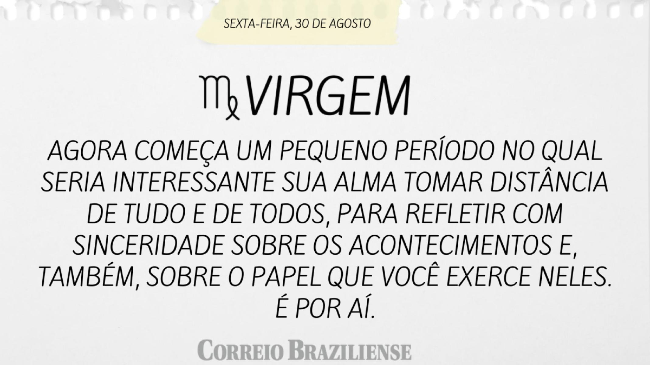 VIRGEM (nascimento entre 23/8 a 22/9)  