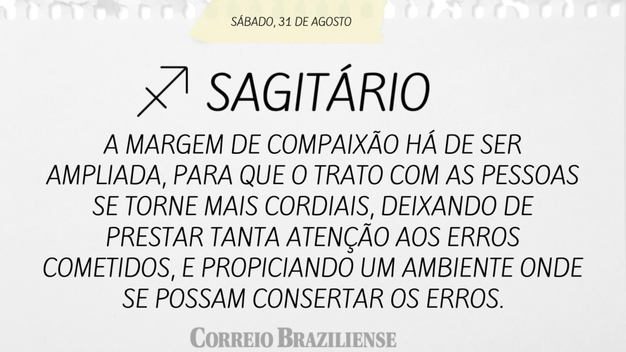 SAGITÁRIO (nascidos entre 22/11 e 21/12)
