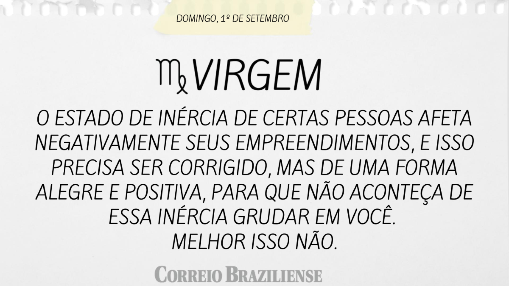 VIRGEM (nascimento entre 23/8 a 22/9) 