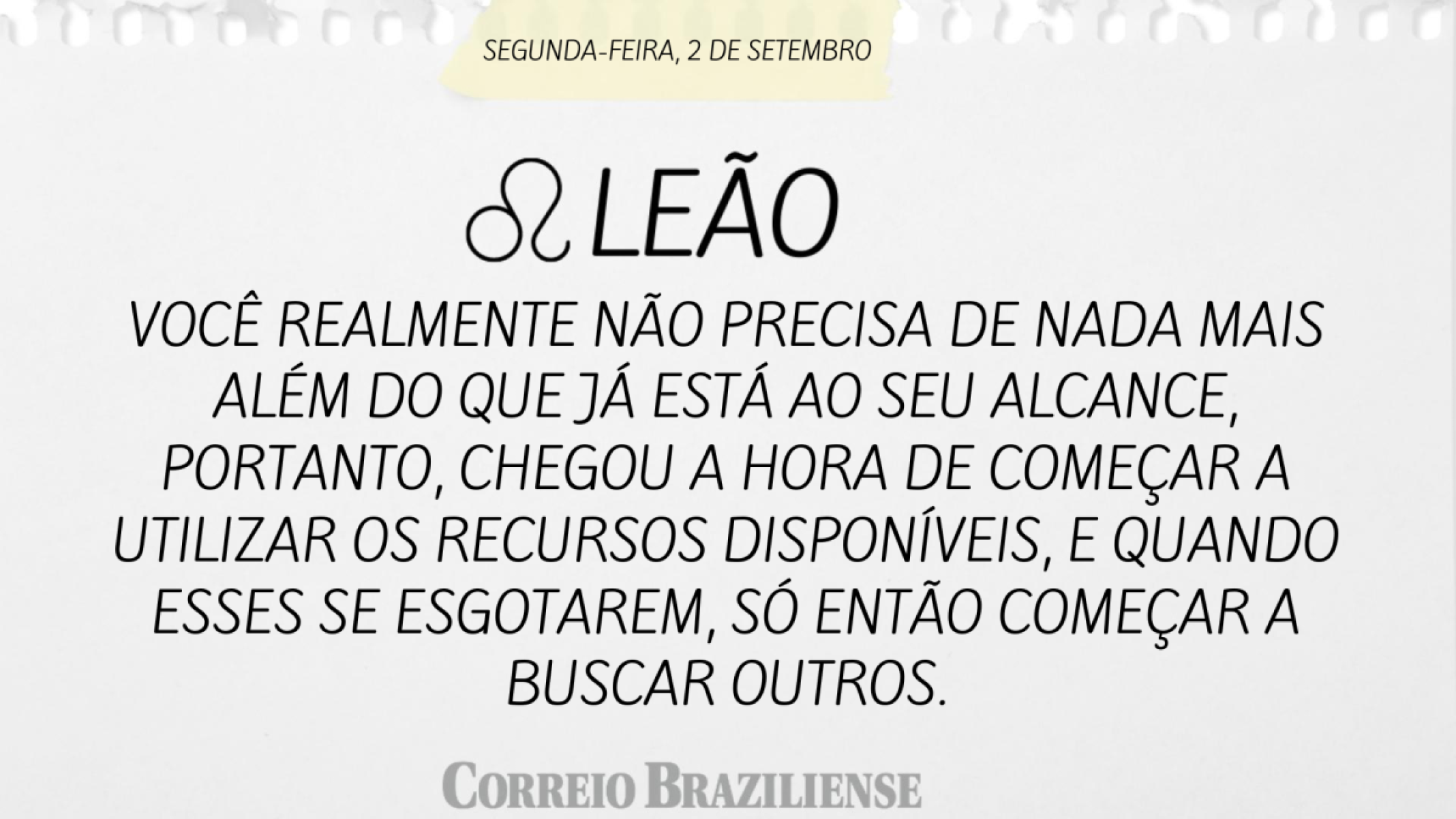 LEÃO (nascimento entre 22/7 a 22/8) 