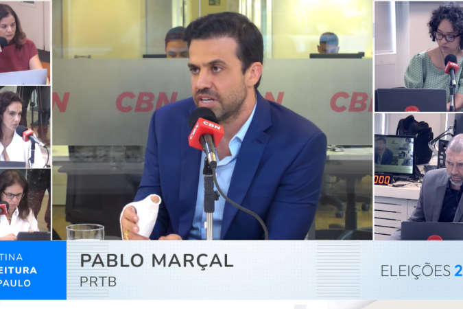 Pablo Marçal (PRTB) em sabatina realizada pela rádio CBN em parceria com os jornais O Globo e o Valor Econômico em 23 de setembro - (crédito: Reprodução) Pablo Marçal (PRTB) em sabatina realizada pela rádio CBN em parceria com os jornais O Globo e o Valor Econômico em 23 de setembro - (crédito: Reprodução)