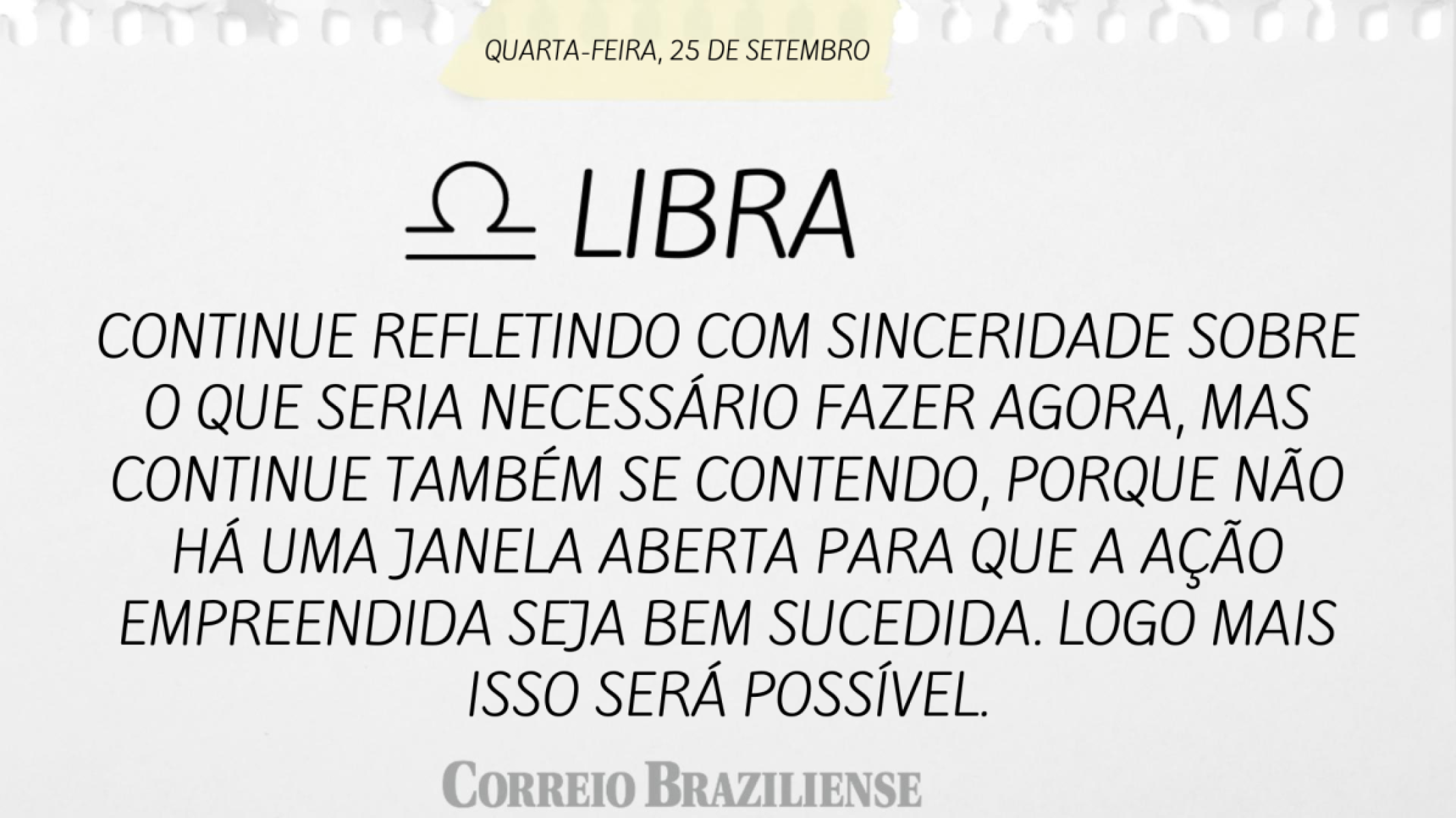 LIBRA | 25 DE SETEMBRO