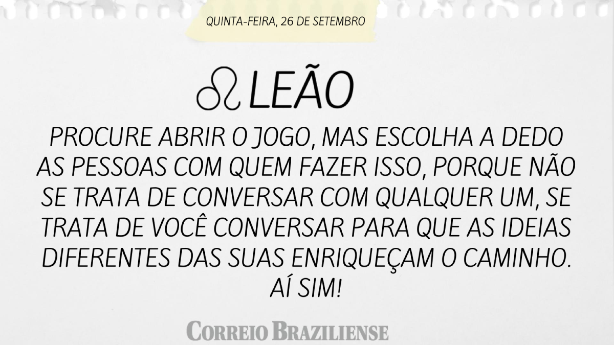 LEÃO | 26 DE SETEMBRO