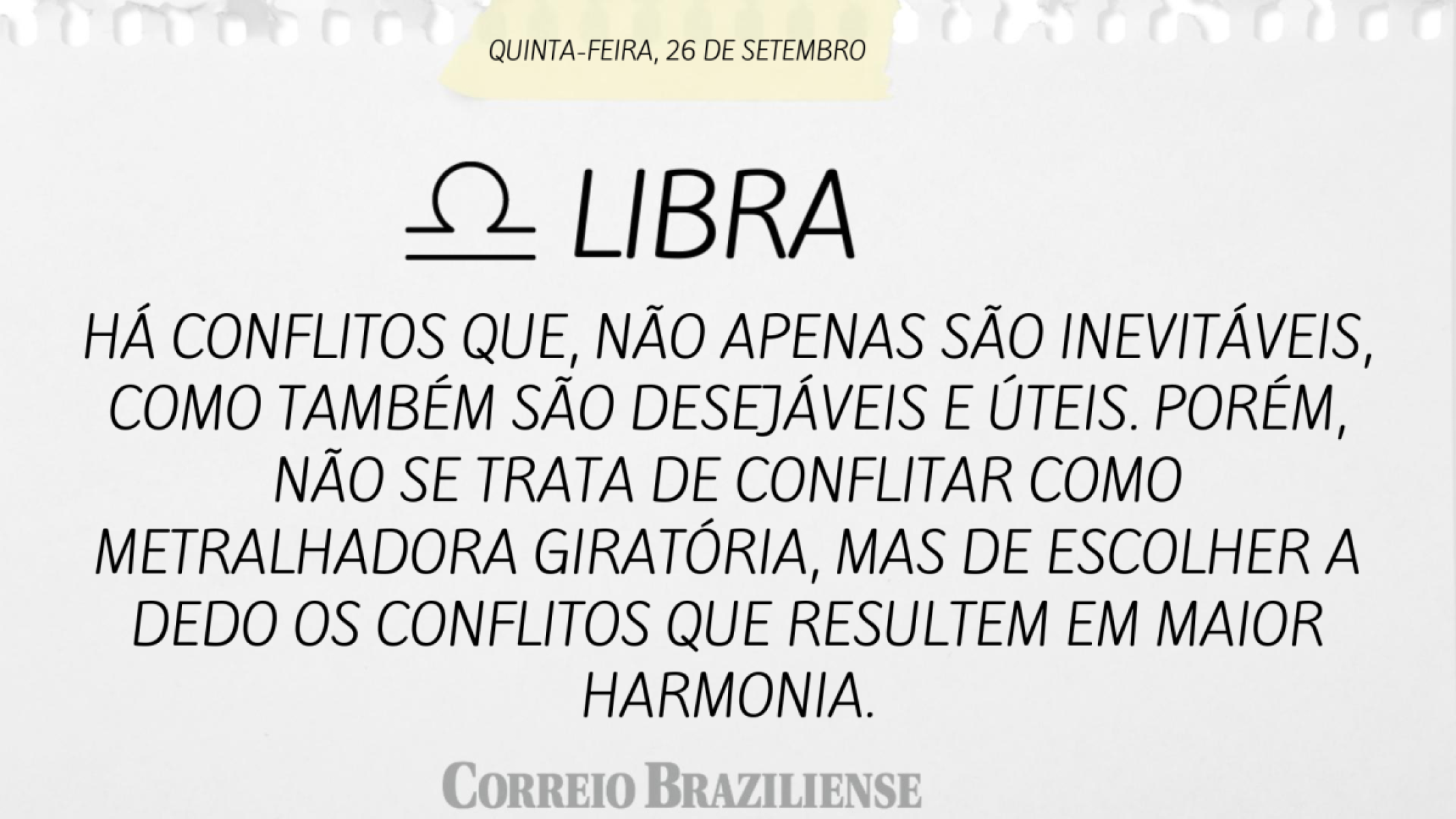 LIBRA | 26 DE SETEMBRO