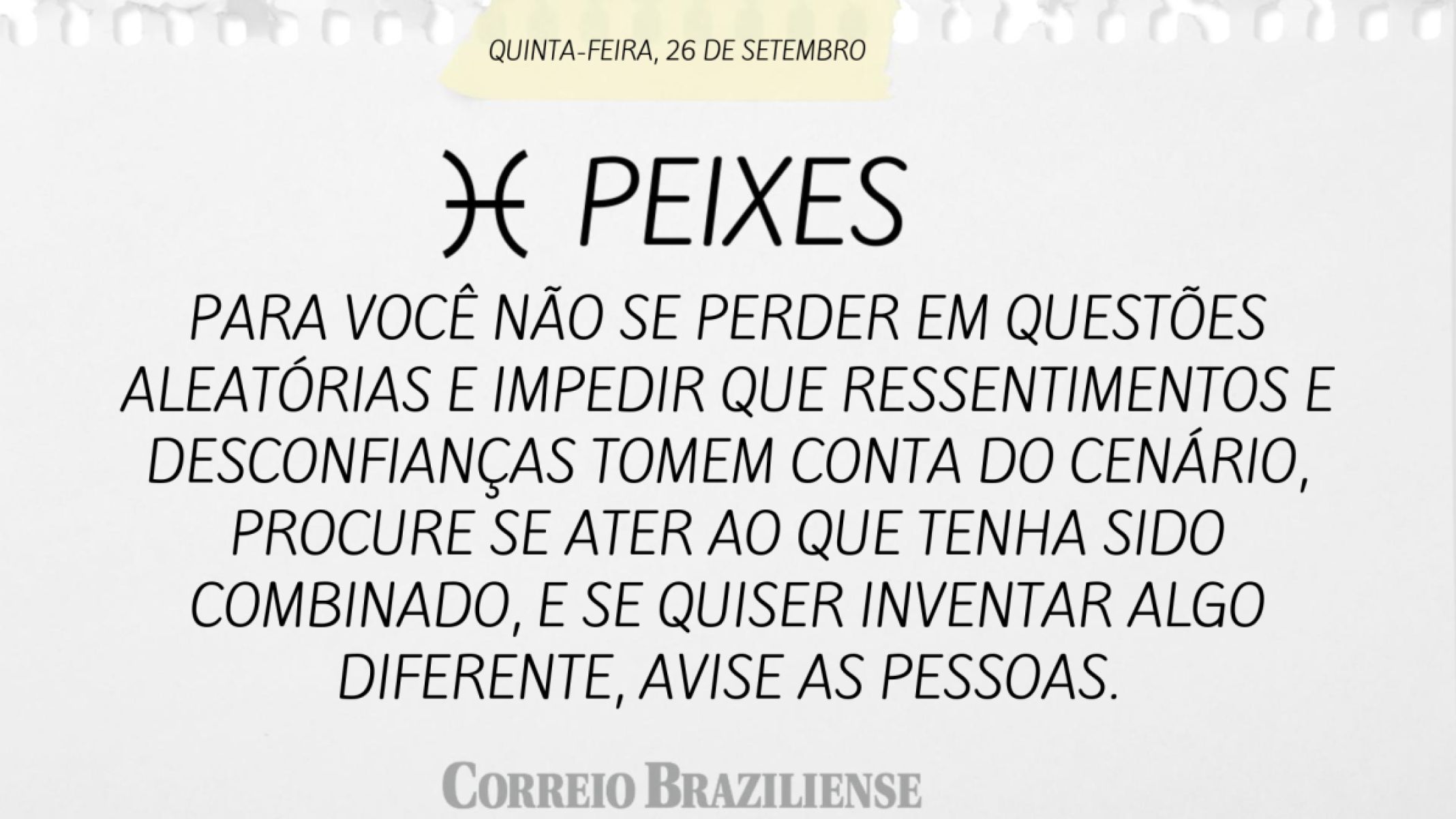 PEIXE | 26 DE SETEMBRO