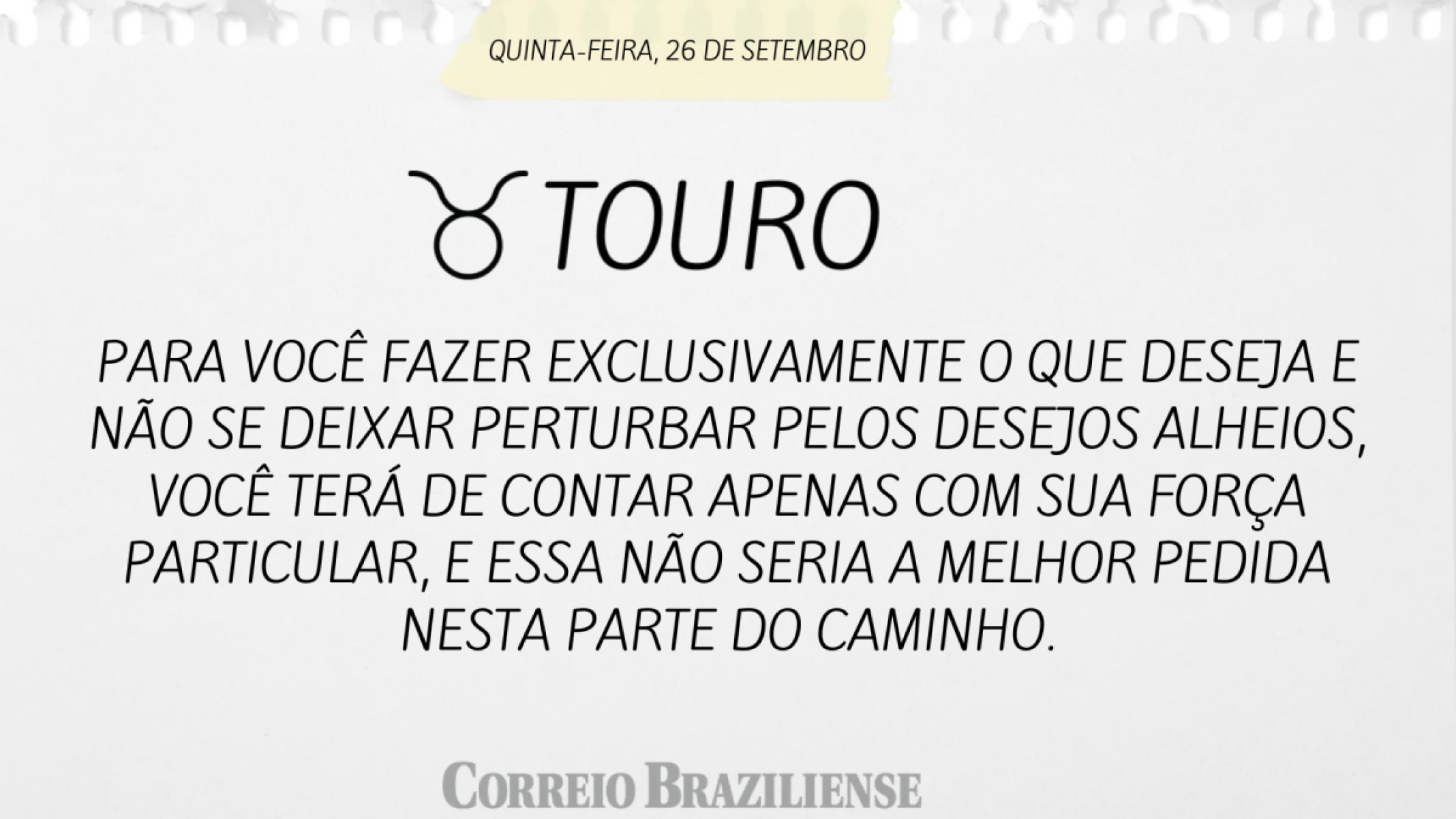 TOURO | 26 DE SETEMBRO