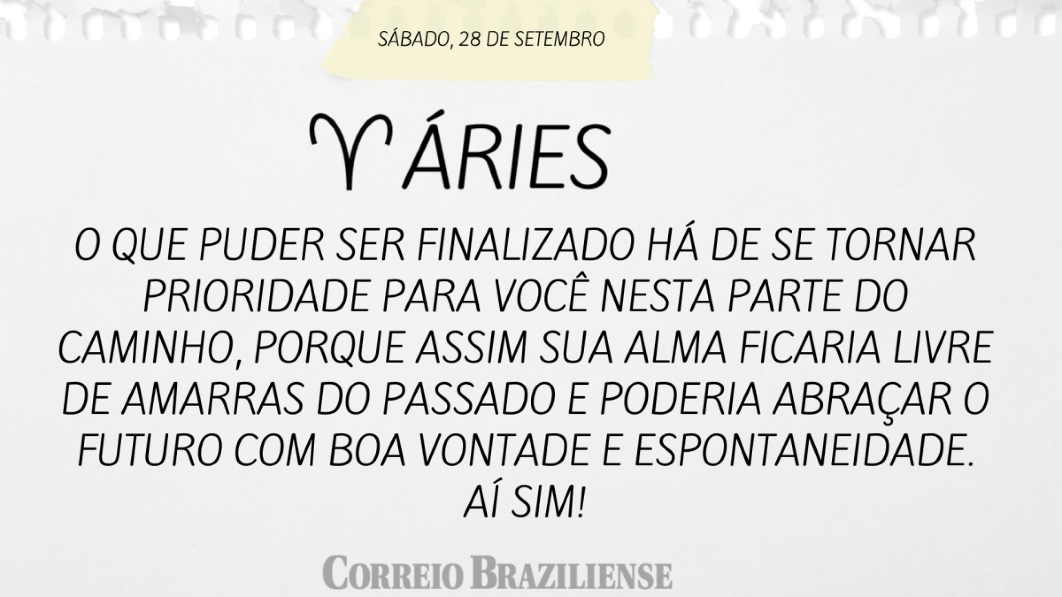 ÁRIES | 28 DE SETEMBRO