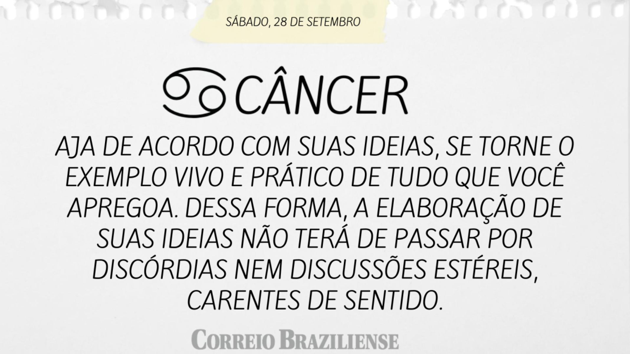 CÂNCER | 28 DE SETEMBRO