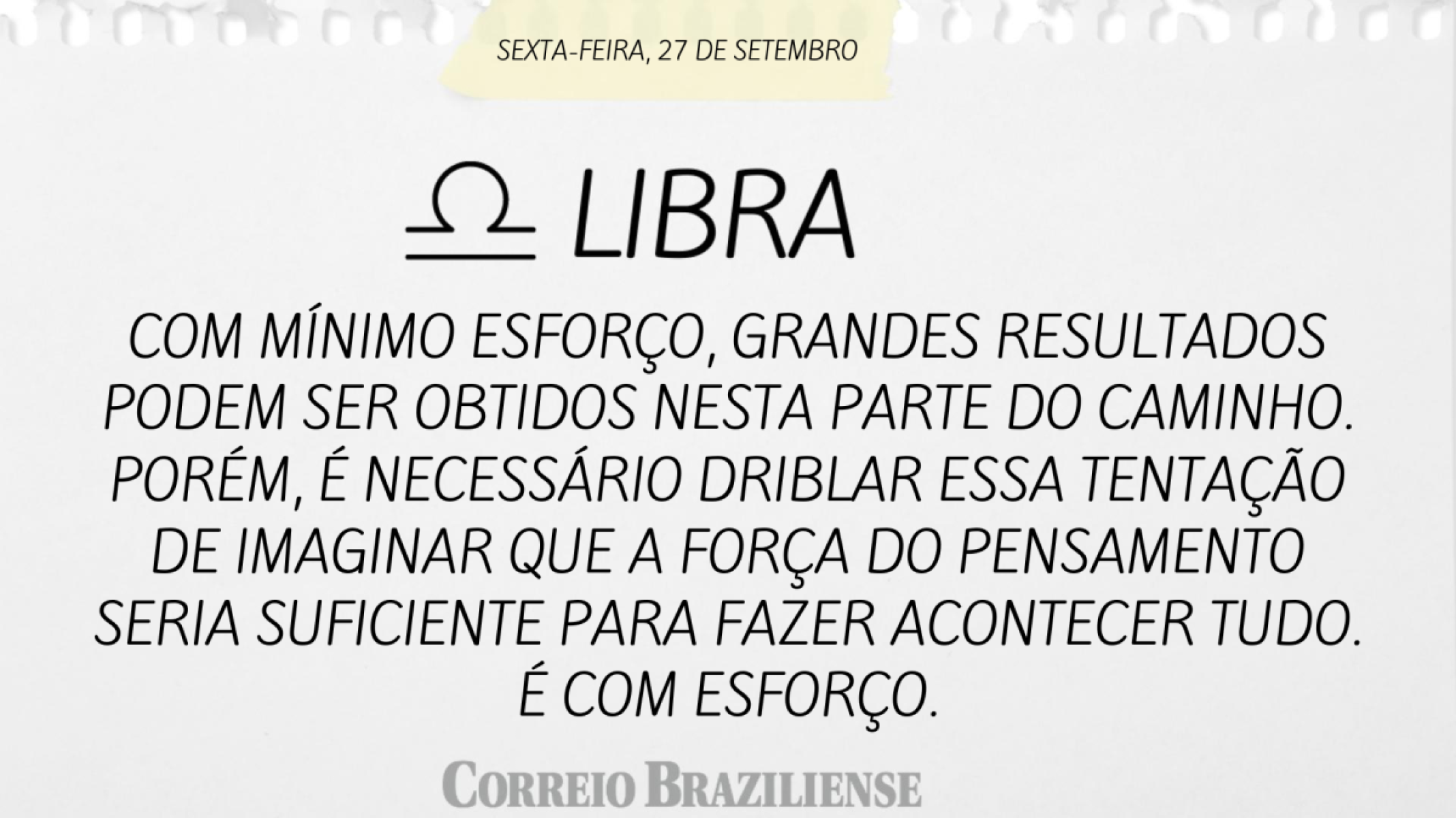 LIBRA | 27 DE SETEMBRO