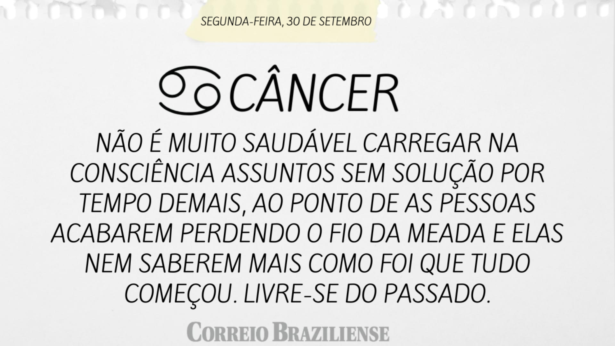 CÂNCER | 30 DE SETEMBRO