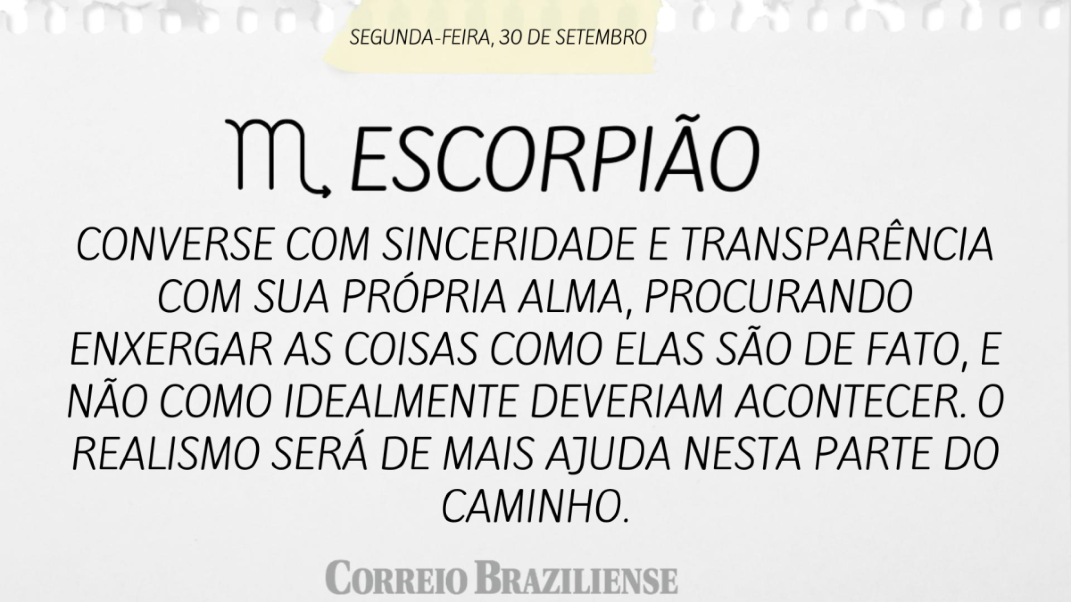 ESCORPIÃO | 30 DE SETEMBRO