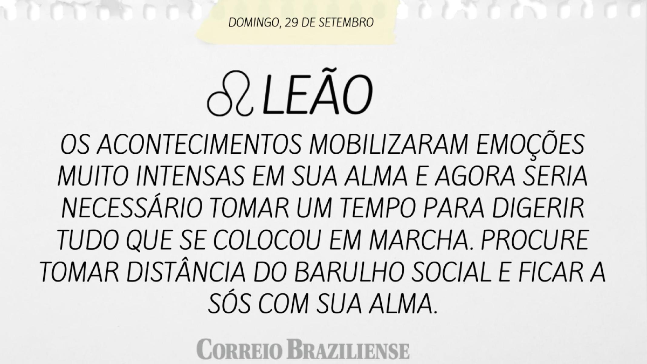 LEÃO | 29 DE SETEMBRO