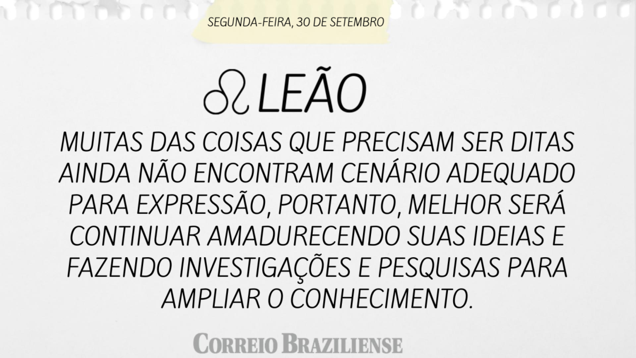 LEÃO | 30 DE SETEMBRO