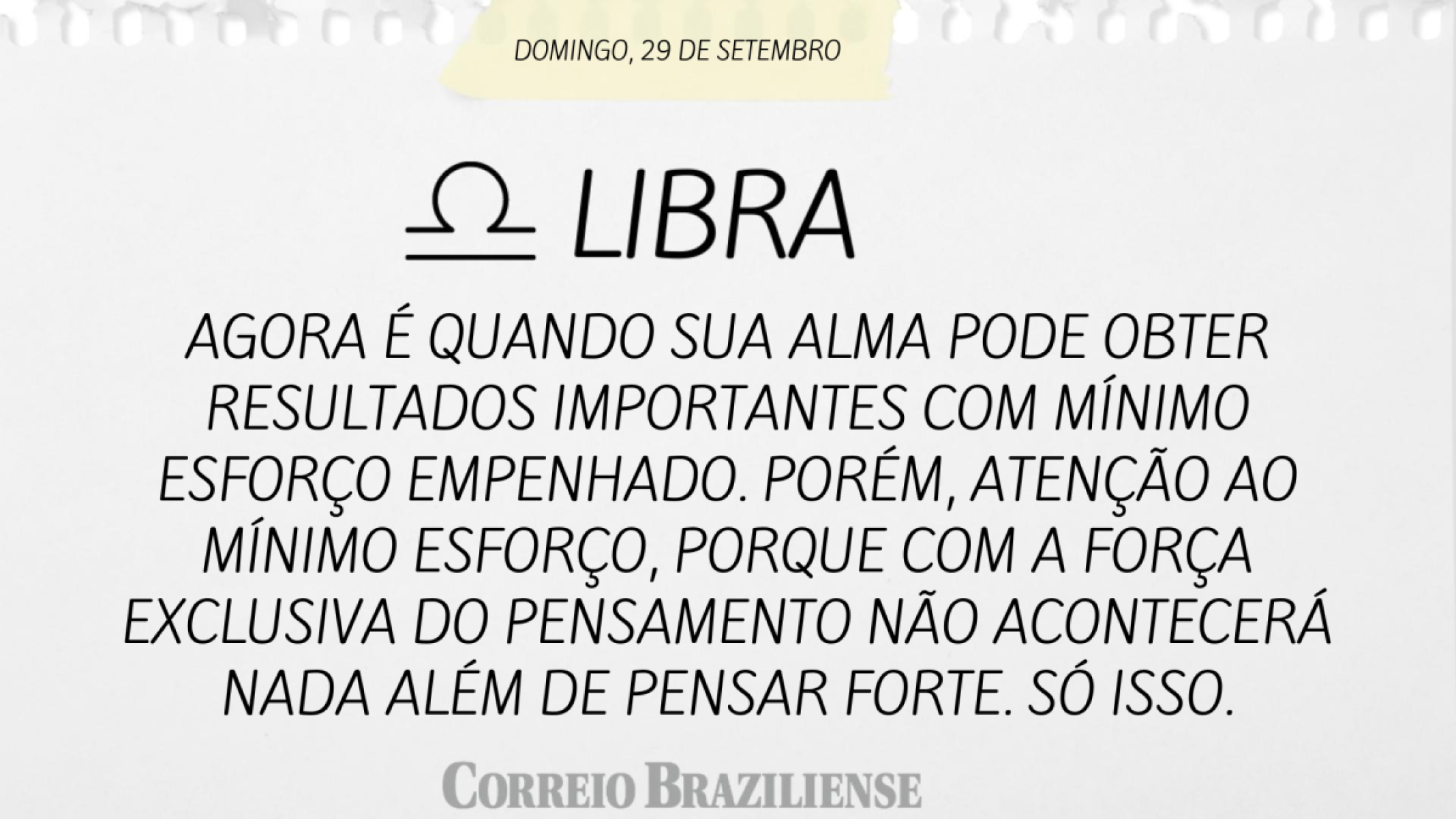 LIBRA | 29 DE SETEMBRO