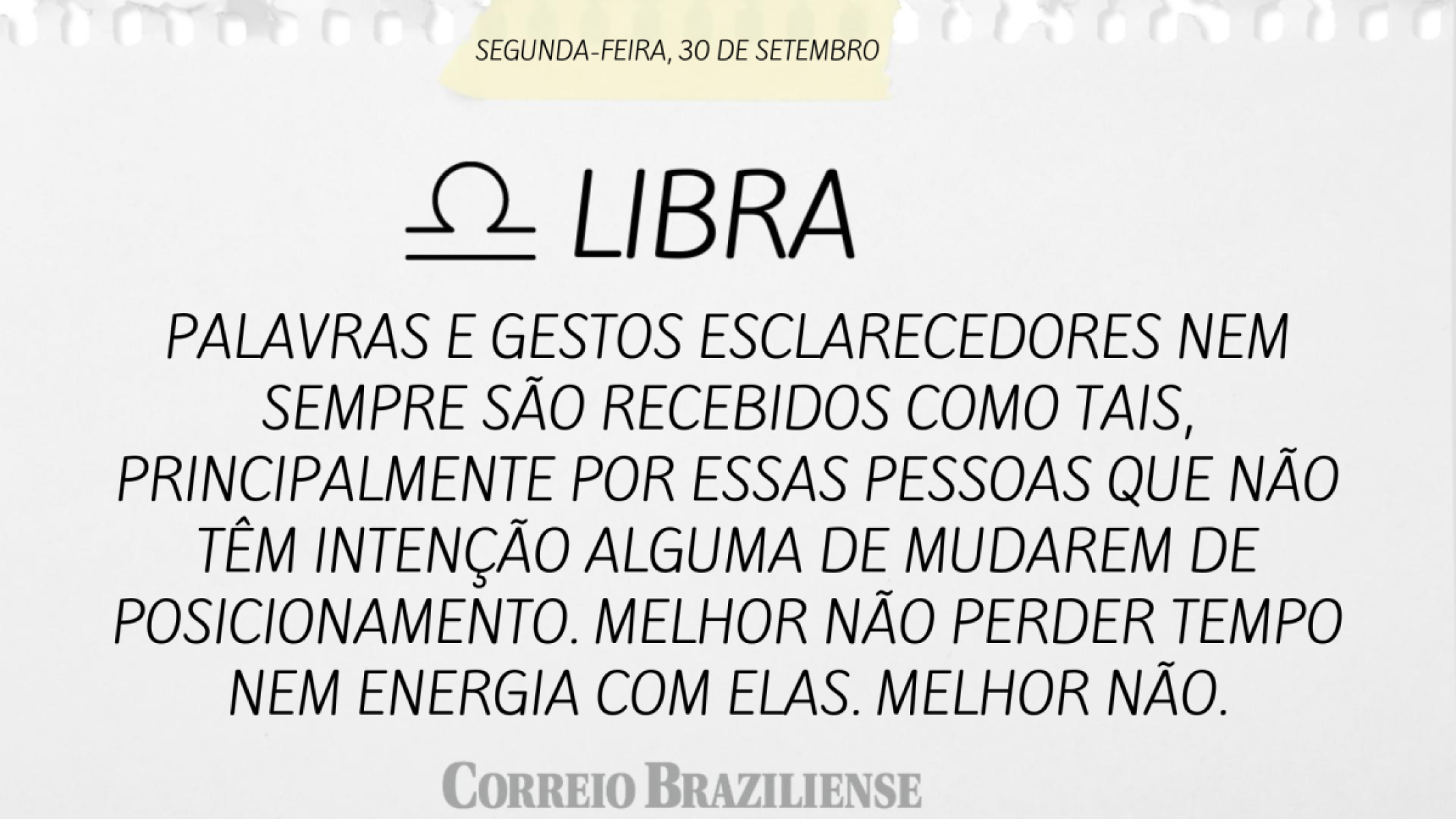 LIBRA | 30 DE SETEMBRO