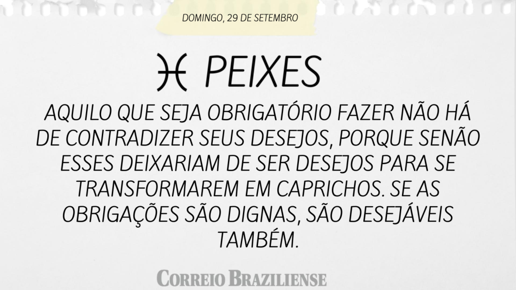 PEIXE | 29 DE SETEMBRO