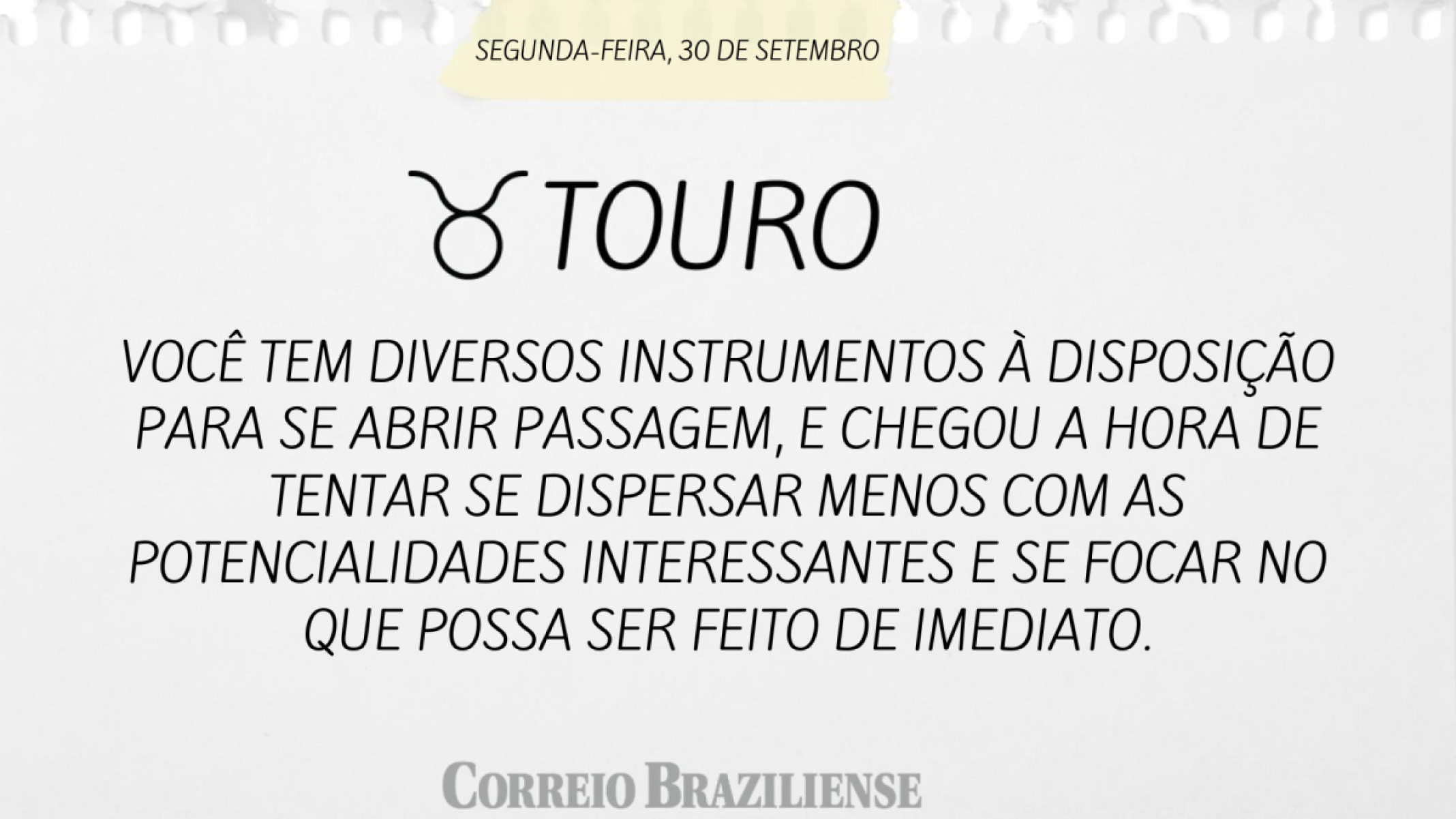 TOURO | 30 DE SETEMBRO